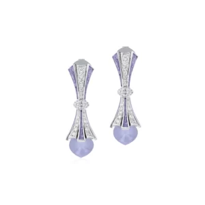 Luce Glitter Purple Enamel Earrings